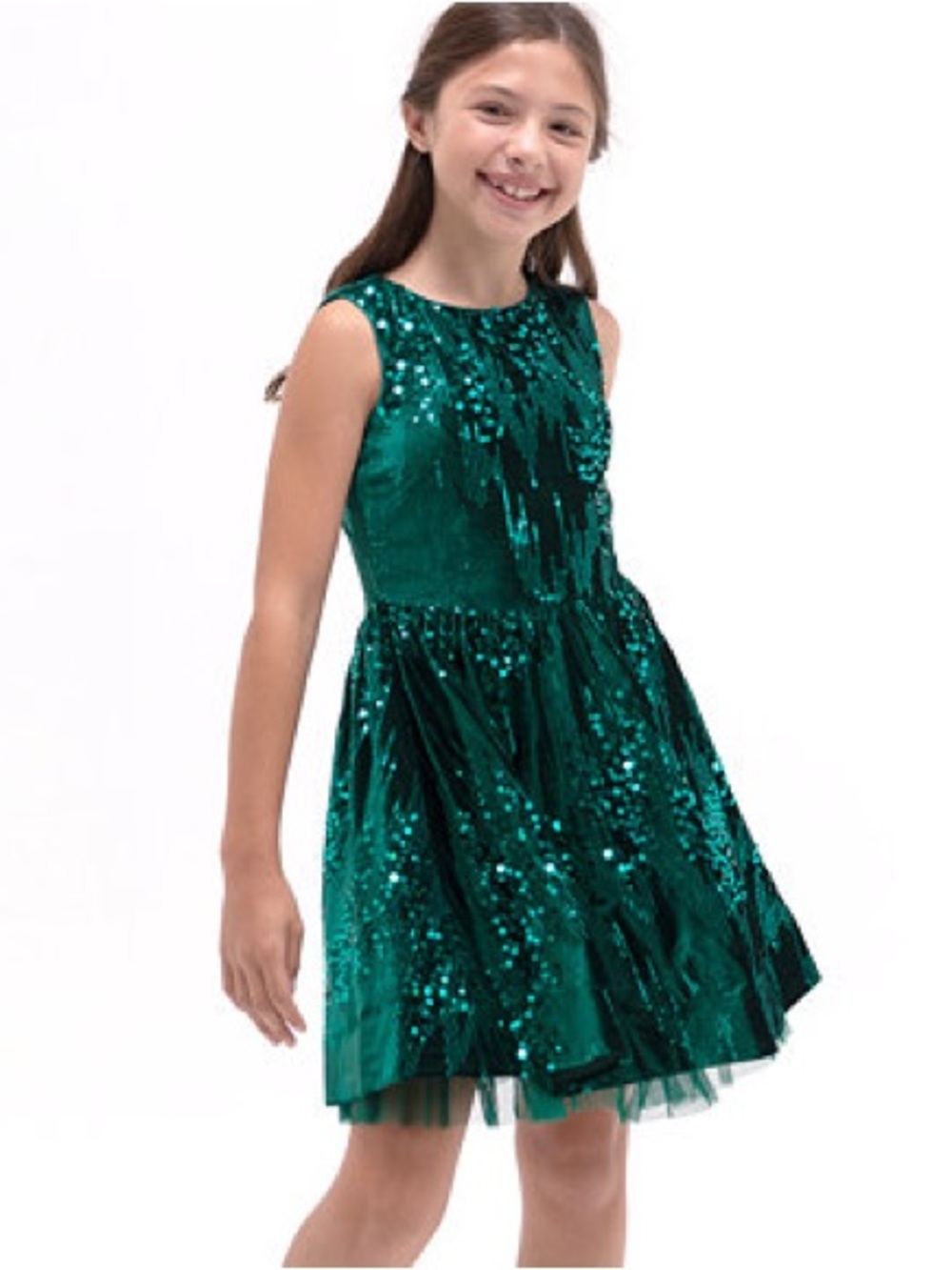 Rare Editions Emerald Green Sequin Party Dress